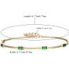 imageBriLove Dainty Gorgeous 925 Sterling Silver Birthstone Bracelets for WomenSix Emerald Cut Tennis Bracelet Birthday Prom Gifts JewelryEmerald Color GoldTone