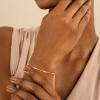 imageBriLove Dainty Gorgeous 925 Sterling Silver Birthstone Bracelets for WomenSix Emerald Cut Tennis Bracelet Birthday Prom Gifts JewelryPink GoldTone