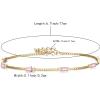 imageBriLove Dainty Gorgeous 925 Sterling Silver Birthstone Bracelets for WomenSix Emerald Cut Tennis Bracelet Birthday Prom Gifts JewelryPink GoldTone