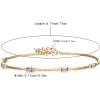 imageBriLove Dainty Gorgeous 925 Sterling Silver Birthstone Bracelets for WomenSix Emerald Cut Tennis Bracelet Birthday Prom Gifts JewelryPurple GoldTone