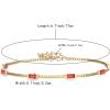 imageBriLove Dainty Gorgeous 925 Sterling Silver Birthstone Bracelets for WomenSix Emerald Cut Tennis Bracelet Birthday Prom Gifts JewelryRuby Color GoldTone