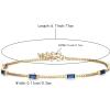 imageBriLove Dainty Gorgeous 925 Sterling Silver Birthstone Bracelets for WomenSix Emerald Cut Tennis Bracelet Birthday Prom Gifts JewelrySapphire Color GoldTone