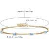 imageBriLove Dainty Gorgeous 925 Sterling Silver Birthstone Bracelets for WomenSix Emerald Cut Tennis Bracelet Birthday Prom Gifts JewelryTurquoise Color GoldTone