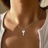 imageBriLove Gifts for Mom 925 Sterling Silver Unique Personalized Key Pendant Valentines Day Necklace for Women Mothers DayValentines DayBirthdayChristmasAnniversarySilverTone