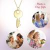 imageBriLove Gifts for Mom 925 Sterling Silver Unique Personalized Key Pendant Valentines Day Necklace for Women Mothers DayValentines DayBirthdayChristmasAnniversaryGoldTone