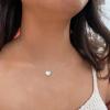 imageBriLove Personalized 925 Sterling Silver Dainty Small Tiny Initial Heart Pendant Choker Necklace Gift for Women Mothers DayValentines DayBirthdayChristmasAnniversaryC