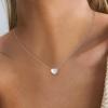 imageBriLove Personalized 925 Sterling Silver Dainty Small Tiny Initial Heart Pendant Choker Necklace Gift for Women Mothers DayValentines DayBirthdayChristmasAnniversaryK