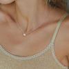 imageBriLove Personalized 925 Sterling Silver Dainty Small Tiny Initial Heart Pendant Choker Necklace Gift for Women Mothers DayValentines DayBirthdayChristmasAnniversaryD