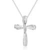 imageBriLove Dainty Elegant Cross Neckalce for Women 925 Sterling Silver Cubic Zirconia Pendant Choker Necklace JewelryClear