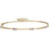 imageBriLove Dainty Gorgeous 925 Sterling Silver Birthstone Bracelets for WomenSix Emerald Cut Tennis Bracelet Birthday Prom Gifts JewelryPurple GoldTone