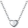 imageBriLove Personalized 925 Sterling Silver Dainty Small Tiny Initial Heart Pendant Choker Necklace Gift for Women Mothers DayValentines DayBirthdayChristmasAnniversaryS