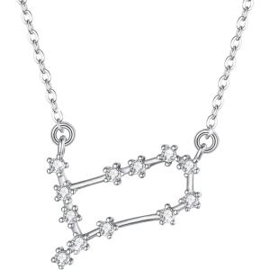imageBriLove 925 Sterling Silver Necklace Gifts for Mom Women Constellation Zodiac 12 Horoscope Astrology CZ Pendant Mothers DayValentines DayBirthdayChristmasAnniversaryGemini  Full Ver