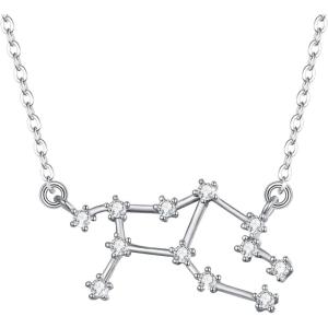 imageBriLove 925 Sterling Silver Necklace Gifts for Mom Women Constellation Zodiac 12 Horoscope Astrology CZ Pendant Mothers DayValentines DayBirthdayChristmasAnniversaryVirgo  Full Ver