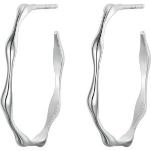 imageBriLove Dainty Simple 925 Sterling Silver Hoop Dangle Stud Earrings for Women Birthday Valentines Day AnniversarySilverTone