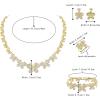 imageBriLove African Jewelry Set for Women Gorgeous Austrian Crystal Statement Necklace Bracelet Stud Earrings and Ring Party PromButterfly