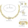 imageBriLove African Jewelry Set for Women Gorgeous Austrian Crystal Statement Necklace Bracelet Stud Earrings and Ring Party PromElephant
