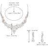 imageBriLove Alloy Crystal Teardrop Cluster Statement Necklace Clipon Earrings Set01Clear SilverTone