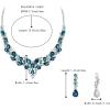 imageBriLove Alloy Crystal Teardrop Cluster Statement Necklace Clipon Earrings Set08Blue Topaz SilverTone