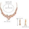 imageBriLove Alloy Crystal Teardrop Cluster Statement Necklace Clipon Earrings Set09Peach RoseGoldTone