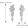imageBriLove Art Deco Angel Wings Rhinestone Retro Statement Earrings for Women Dangling Chandelier Long Drop01Clear SilverTone