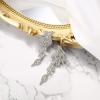 imageBriLove Art Deco Angel Wings Rhinestone Retro Statement Earrings for Women Dangling Chandelier Long Drop01Clear SilverTone