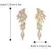 imageBriLove Art Deco Angel Wings Rhinestone Retro Statement Earrings for Women Dangling Chandelier Long Drop02Clear GoldTone