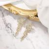 imageBriLove Art Deco Angel Wings Rhinestone Retro Statement Earrings for Women Dangling Chandelier Long Drop02Clear GoldTone