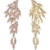 imageBriLove Art Deco Angel Wings Rhinestone Retro Statement Earrings for Women Dangling Chandelier Long Drop03Pink GoldTone