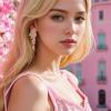 imageBriLove Art Deco Angel Wings Rhinestone Retro Statement Earrings for Women Dangling Chandelier Long Drop03Pink GoldTone