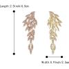 imageBriLove Art Deco Angel Wings Rhinestone Retro Statement Earrings for Women Dangling Chandelier Long Drop03Pink GoldTone
