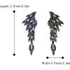 imageBriLove Art Deco Angel Wings Rhinestone Retro Statement Earrings for Women Dangling Chandelier Long Drop04Sapphire Color BlackTone