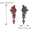 imageBriLove Art Deco Angel Wings Rhinestone Retro Statement Earrings for Women Dangling Chandelier Long Drop05Ruby Color BlackTone