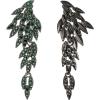 imageBriLove Art Deco Angel Wings Rhinestone Retro Statement Earrings for Women Dangling Chandelier Long Drop06Emerald Color Blacktone