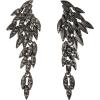 imageBriLove Art Deco Angel Wings Rhinestone Retro Statement Earrings for Women Dangling Chandelier Long Drop07Grey BlackTone