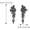 imageBriLove Art Deco Angel Wings Rhinestone Retro Statement Earrings for Women Dangling Chandelier Long Drop07Grey BlackTone
