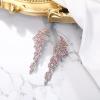 imageBriLove Art Deco Angel Wings Rhinestone Retro Statement Earrings for Women Dangling Chandelier Long Drop09Pastel Color SilverTone