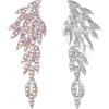 imageBriLove Art Deco Angel Wings Rhinestone Retro Statement Earrings for Women Dangling Chandelier Long Drop09Pastel Color SilverTone