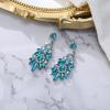 imageBriLove Art Deco Rhinestone Marquise Emerald Cut Rectangle Geometric Statement Earrings for WomenBlue SilverTone