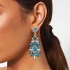 imageBriLove Art Deco Rhinestone Marquise Emerald Cut Rectangle Geometric Statement Earrings for WomenBlue SilverTone