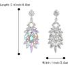 imageBriLove Art Deco Rhinestone Marquise Emerald Cut Rectangle Geometric Statement Earrings for WomenIridescent AB SilverTone
