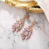 imageBriLove Art Deco Rhinestone Marquise Emerald Cut Rectangle Geometric Statement Earrings for WomenPink Goldtone