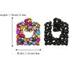 imageBriLove Art Deco Sparkly Rhinestone Rectangle Geometric Drop Statement Earrings for Women Multicolor Blacktone