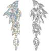 imageBriLove ClipOn Dangle Earrings Wedding Bridal Angel Wings Rhinestone Dangling Chandelier Long Drop for Women Bride02Iridescent AB SilverTone