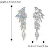 imageBriLove ClipOn Dangle Earrings Wedding Bridal Angel Wings Rhinestone Dangling Chandelier Long Drop for Women Bride02Iridescent AB SilverTone