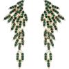 imageBriLove ClipOn Dangle Earrings Wedding Bridal Angel Wings Rhinestone Dangling Chandelier Long Drop for Women Bride04Emerald Color Goldtone