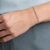 imageBriLove Dainty Elegant 925 Sterling Silver Cubic Zirconia 2 Layer Birthstone Bracelets for WomenSix Emerald Cut Tennis Bracelet Birthday Prom Gifts JewelryTurquoise Color GoldTone