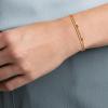 imageBriLove Dainty Elegant 925 Sterling Silver Cubic Zirconia 2 Layer Birthstone Bracelets for WomenSix Emerald Cut Tennis Bracelet Birthday Prom Gifts JewelryRuby Color GoldTone