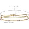 imageBriLove Dainty Elegant 925 Sterling Silver Cubic Zirconia 2 Layer Birthstone Bracelets for WomenSix Emerald Cut Tennis Bracelet Birthday Prom Gifts JewelryPurple GoldTone