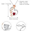 imageBriLove Rose Flower Heart Birthstone Necklace for Women925 Sterling Silver Cubic Zirconia Pendant Birthday Anniversary Mom Women01Ruby Color
