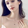 imageBriLove Rose Flower Heart Birthstone Necklace for Women925 Sterling Silver Cubic Zirconia Pendant Birthday Anniversary Mom Women02Sapphire Color